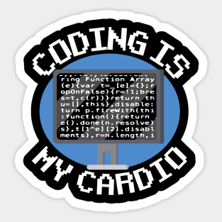 Coding Is My Cardio Funny Programmer Coder Gift Sticker